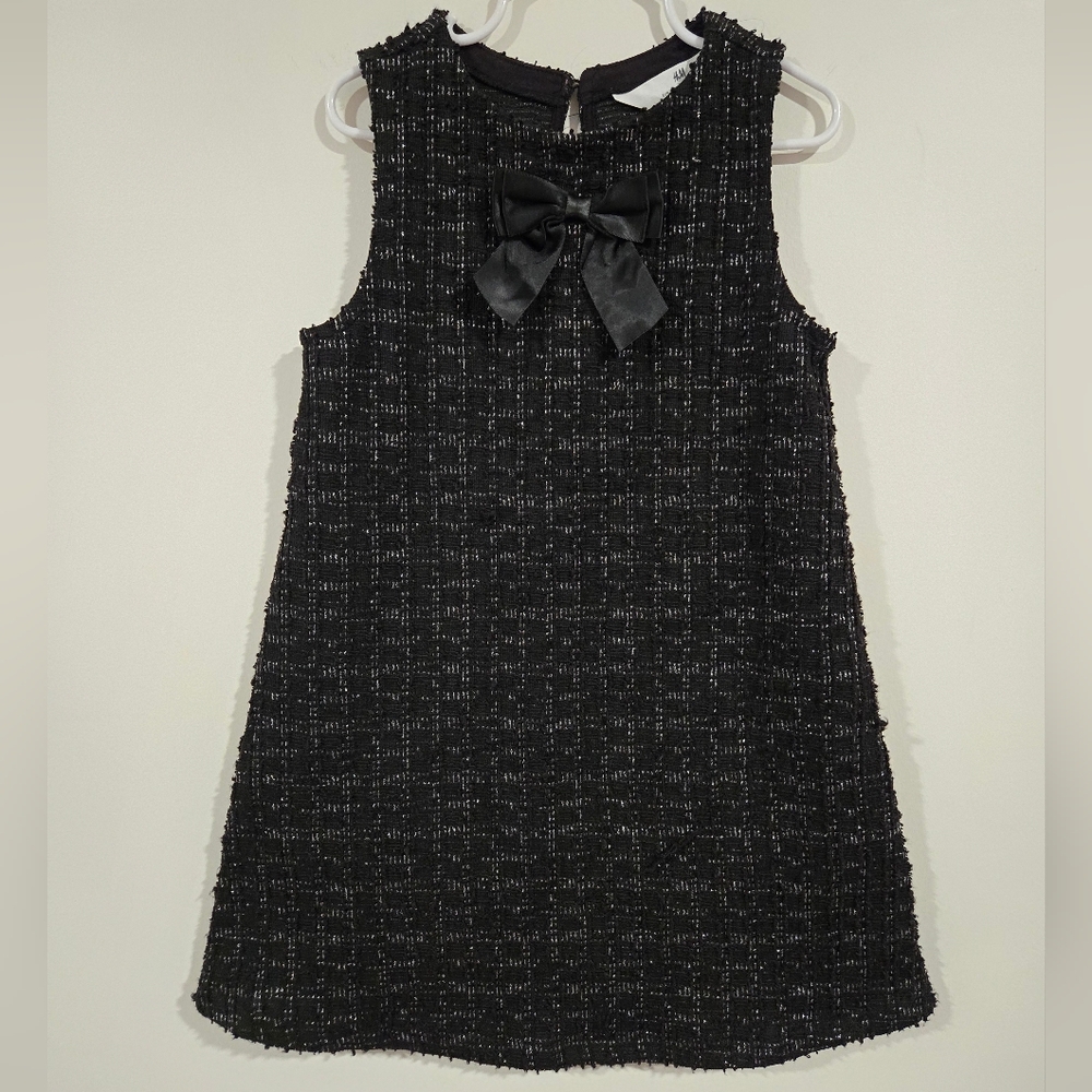 Elegant Black Sleeveless Kids Dress with Bow